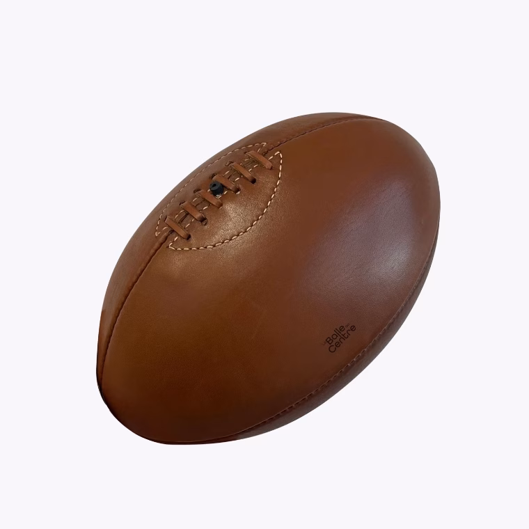 Ballon de rugby en cuir vintage idéal pour décoration et collection